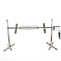 Kit de rôtissoire électrique 15W avec support trépied métallique pour barbecue au charbon, résistant à la corrosion et à l'eau, facile à nettoyer