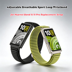 Bracelets de montre sport en nylon pour <span class=keywords><strong>Huawei</strong></span> Band 11 Pro, bracelet pour <span class=keywords><strong>Huawei</strong></span> Band 10 9 8, bracelet de remplacement réglable et respirant - Product Image 1