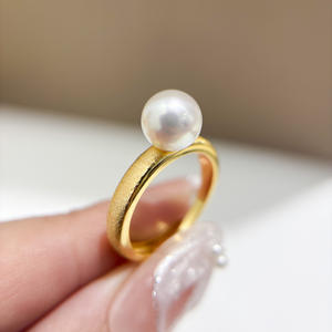 Ensemble de bagues en argent 925 1394DIY, édition légère vide avec perles rondes de 6 à 8 mm, accessoires en perles - Product Image 4