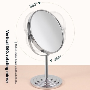 Küçük boyutlu Metal masaüstü kozmetik ayna çift taraflı dönen masa büyüteç makyaj güzellik makyaj masası aynası makyaj için - Product Image 5