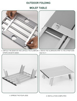 Vente en gros usine chinoise nouvelle table de pique-nique portable en alliage d'aluminium simple et légère pliable pour le camping