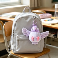 Porte-clés en peluche Kawaii personnalisé en forme d'oiseau, pendentif animal en peluche doux, figurine de pigeon personnalisée, porte-clés en plastique pour sac