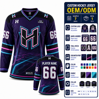 Maillots de hockey sur roulettes à panneaux en maille à personnalisation rapide, maillots de hockey sublimés sur mesure, maillots de hockey à lacets pour les équipes de clubs et de ligues