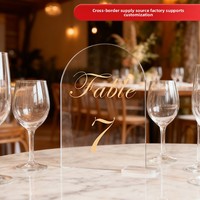 Panneaux de table arqués en acrylique transparent vierges personnalisables pour mariage, numéros de table en acrylique pour décorations de fête