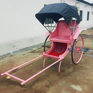 Rickshaw Romántico y Clásico de Alta Calidad, Rickshaw Rosa de Gran Venta, Carroza de Arrastre Manual, Transporte Especial - Product Image 5