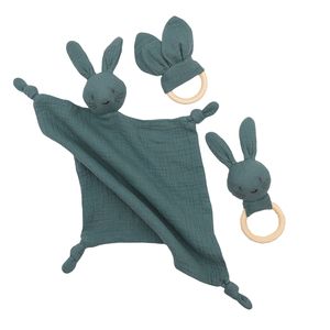 Anneau de dentition en tissu de coton biologique pour bébé, jouet de dentition pour enfants en bois et silicone, sûr pour les nourrissons, apaise les gencives des tout-petits - Product Image 4