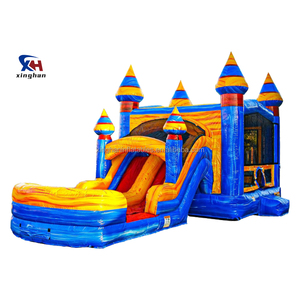 Nửa Đêm Kép Làn Đường Combo Thương Mại PVC <span class=keywords><strong>Inflatable</strong></span> <span class=keywords><strong>Bouncer</strong></span> Với Trượt Nhảy Lâu Đài <span class=keywords><strong>Inflatable</strong></span> Bounce House Combo Cho Đảng - Product Image 1
