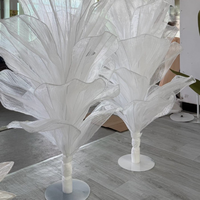 T-BF021 Kreative Maßgefertigte Riesige Schwarze Plissierte Stoff-Organza Material Tisch-Kunstblumen für Hochzeit Heimdekoration