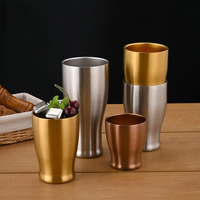 Mug à bière empilable à double paroi en acier inoxydable 304 coréen, cadeau de camping, tasse à thé et à café, écologique, portable