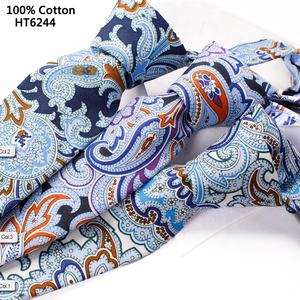 Diseño personalizado nuevo estilo de algodón Paisley corbata estampado floral Corbata Cotillon y Gravatas corbata Costumizadas - Product Image 1