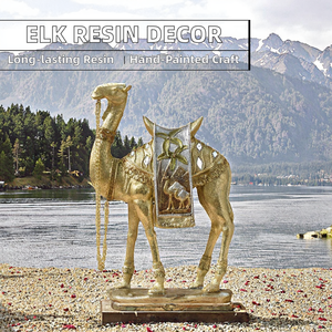 Artisanat en résine peint à la main, figurine d'élan de style européen, décoration d'intérieur pour Noël, Halloween, Nouvel An, Thanksgiving - Product Image 2