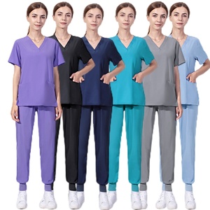 In Stock 42021LW Thin Track Suite <strong>Women</strong> <strong>Women's</strong> Summer Trouser Suit Scrubs Uniform Sets - Product Image 1
