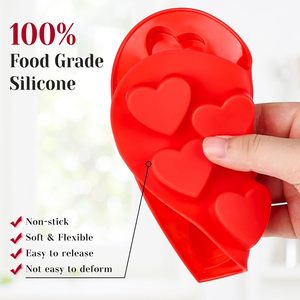 Paquete de 4 Moldes de Silicona <span class=keywords><strong>para</strong></span> Hacer Jabón Artesanal, Gelatina, Pudín, <span class=keywords><strong>Pastel</strong></span> de Chocolate y Dulces, con Forma de Corazón - Product Image 6