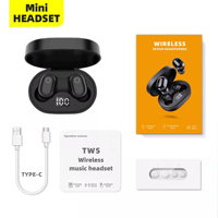 Earphone Nirkabel TWS J15 BT, Stereo Hifi 6D Bass, Headset Olahraga Tahan Air, Peredam Kebisingan, Handsfree dengan Mic dan Layar LED