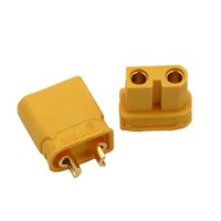 Conector Amass XT30UD de 2 Pines Chapado en Oro de 15A, Enchufe de Cable a Cable de 500VDC para Aeromodelismo, Suministro OEM