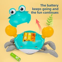 Jouet de bain pour bébé en plastique, à remonter, qui marche dans l'eau, en forme de crabe, avec capteur de mouvement, qui danse et rampe, pour cadeau d'infant