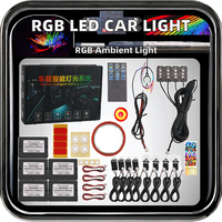 Lumière ambiante universelle pour voiture LED RGB 64 couleurs, bande lumineuse en fibre optique acrylique, décoration intérieure, lampe d'ambiance, application APP 12