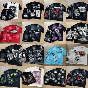 Conjunto de Camisetas de Marca Americana Vintage con Estampado de Estrella Infernal, Ropa Urbana Hip-Hop, Camiseta de Manga Corta Informal de Verano para <span class=keywords><strong>Hombre</strong></span> - Product Image 6