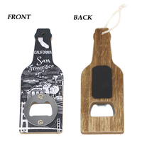 Ouvre-bouteille de bière en bois magnétique bon marché vierge de sublimation en vrac personnalisé chaud