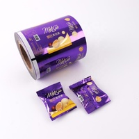Rouleau de film laminé personnalisé en plastique BOPP PET et feuille d'aluminium pour l'emballage de chips, biscuits croustillants, bonbons, snacks et confiseries en sachet
