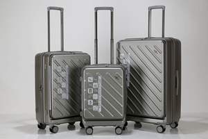 Valise de transport en thermoformage PC de qualité supérieure avec poche avant et chariot en aluminium pour des voyages efficaces - Product Image 3