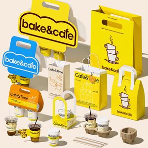 One-Stop Custom Logo Branding Service para Takeaway Reciclável Pacote: Café e copos de papel de bebida quente com tampas - Product Image 4