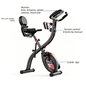 Vélo d'exercice magnétique pliable Gregory, modèle X Bike, avec barre de support réglable à cordon de serrage – Équipement de fitness en direct d'usine - Product Image 3