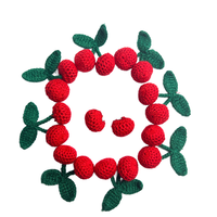 Écussons ronds personnalisés en crochet 3D brodés de cerises, à coudre sur tissu en dentelle pour chapeaux