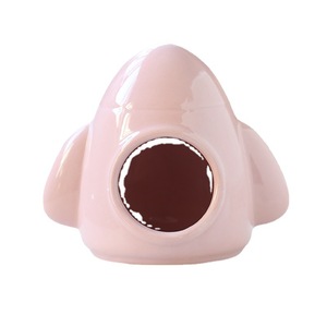 Ceramic Rocket House Small Hamster Hideout Cooling <b>Nest</b> Pet <b>Bed</b> Summer Cooler Bedroom Accessory - Product Image 5