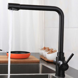 Robinet mélangeur d'eau froide et chaude HONGDEC en acier inoxydable, robinet de lavabo à <span class=keywords><strong>double</strong></span> <span class=keywords><strong>sortie</strong></span>, robinet d'évier de cuisine - Product Image 3