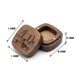 Vietnam Magnetic Wood <b>Ring</b> <b>Box</b> <b>for</b> Wedding day Portable Small Engraved <b>Ring</b> Boxes <b>for</b> Wedding Ceremony - Product Image 6