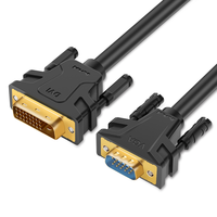 Câble DVI vers VGA professionnel Mindpure 1080P 60Hz, adaptateur actif avec puce AG6202, plaqué or, DVI-D 24+1 mâle vers VGA mâle pour PC