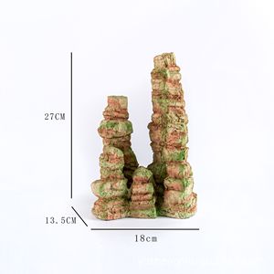 Artificial Rockery Aquarium Decoration Resin Simulation Ornament Chinese Style Fish Tank Landscaping 27cm Height Freestanding - Product Image 1