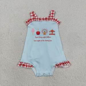 Disponibile: Completo Casual in Cotone e Spandex con Stampa Country Fair per Bambine, Tunica e Pantaloncini, Abbigliamento Coordinato per Fratelli - Product Image 3