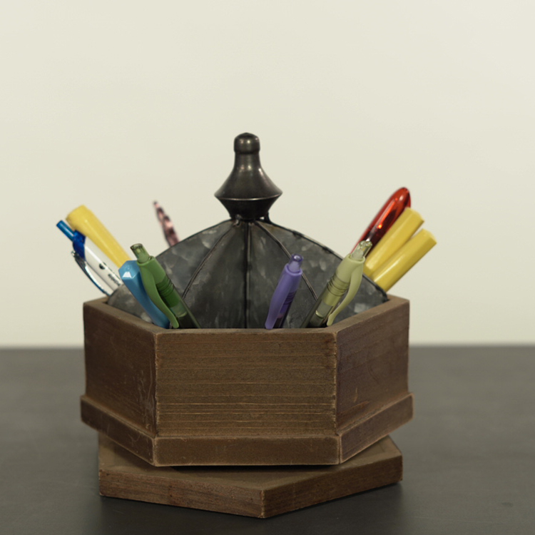 Современный Настольный органайзер, модный дизайн, вращающийся держатель для ручек, настольный офисный вращающийся деревянный акриловый держатель для ручек
