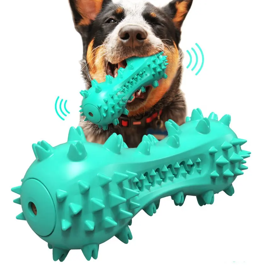 ホット販売骨型犬の歯ブラシは用品を入れます耐久性のあるきしむTPR歯のクリーニングペットの響きのおもちゃ