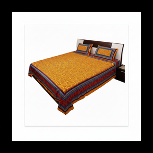 100% algodón Floral impreso buena calidad BedsheetsSanganeri impreso Paisley patrón puro algodón doble bloque de mano sábana - Product Image 1