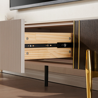 Ensemble table basse doré avec support TV, en verre trempé de luxe, pour salon, or, DW1039
