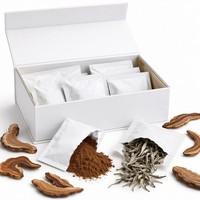Coffret Cadeau Premium de Champignons Reishi Sauvages et de Thé Blanc Vieilli 12+ ans, Thé Ganoderma Lucidum pour le Soutien Immunitaire