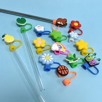 Embouts de paille réutilisables en silicone anti-poussière 6-8mm pailles à boire bouchon fleur marguerite paille Topper breloques couverture gobelet Topper