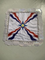 Foulard carré à sequins 50x50cm, motif drapeau assyrien Yalikhta, pour mariage et fête, accessoire de poche