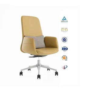 Cadeira ergonômica confortável com encosto alto Cadeira Executiva PU ajustável em altura para escritório