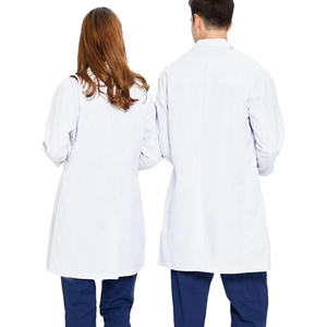 Bata de Laboratorio Duradera, Bata Médica Blanca Unisex, Uniformes para Hospitales, Tejidos para Uso Prolongado, Manga Larga, Polialgodón - Product Image 5