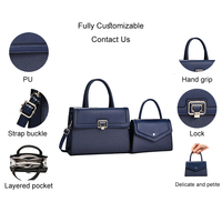 Ensemble de sacs à main 2-en-1 pour femmes, personnalisable avec logo, fermoir à chaîne, en cuir PU, sac à bandoulière de luxe, sac fourre-tout, sac à main femme
