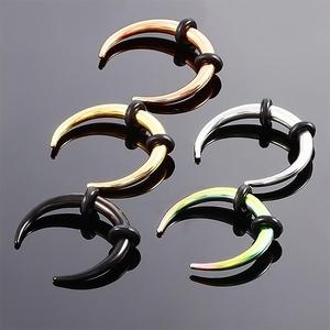 C forme corne <span class=keywords><strong>de</strong></span> buffle <span class=keywords><strong>nez</strong></span> Piercing acier inoxydable pince Septum anneau Punk Rock civière extenseur 8/10mm Piercing bijoux - Product Image 2