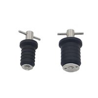 Bouchon de vidange à poignée en laiton, bouchon en caoutchouc, bouchon de vidange à poignée en T en acier inoxydable pour sortie d'eau de bateau, accessoires de quincaillerie marine