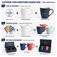 Tasse à thé en céramique de logo personnalisé de glaçure réactive en porcelaine brillante colorée de vente chaude