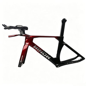 Cadre de vélo de triathlon en carbone Winowsports TT129 avec pédalier T47, support UDH, compatible 700*28C, pièces de cadre de vélo à transmission électronique avec restbar - Product Image 2