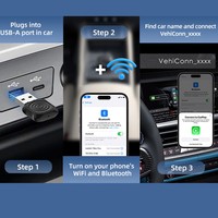 Adaptador Inalámbrico CARLINKIT Mini Ultra para CarPlay y Android Auto, Actualización para Autos con CarPlay y Android Auto Cableado