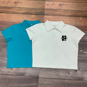 Hot Sale Custom Glitter Print Cotton Spandex Blend Breathable Gym Workout <b>Polo</b> Women's Loose Golf Activewear <b>Crop</b> <b>Top</b> <b>Polos</b> - Product Image 5